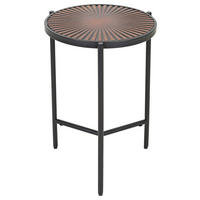 BEISTELLTISCH 40/40/59 cm Mangoholz massiv Schwarz rund  - Schwarz, Design, Holz/Metall (40/40/59cm) - Landscape