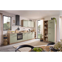 KÜCHENLEERBLOCK   in Eichefarben, Hellgrün  - Eichefarben/Schwarz, MODERN, Holzwerkstoff/Metall - Welnova