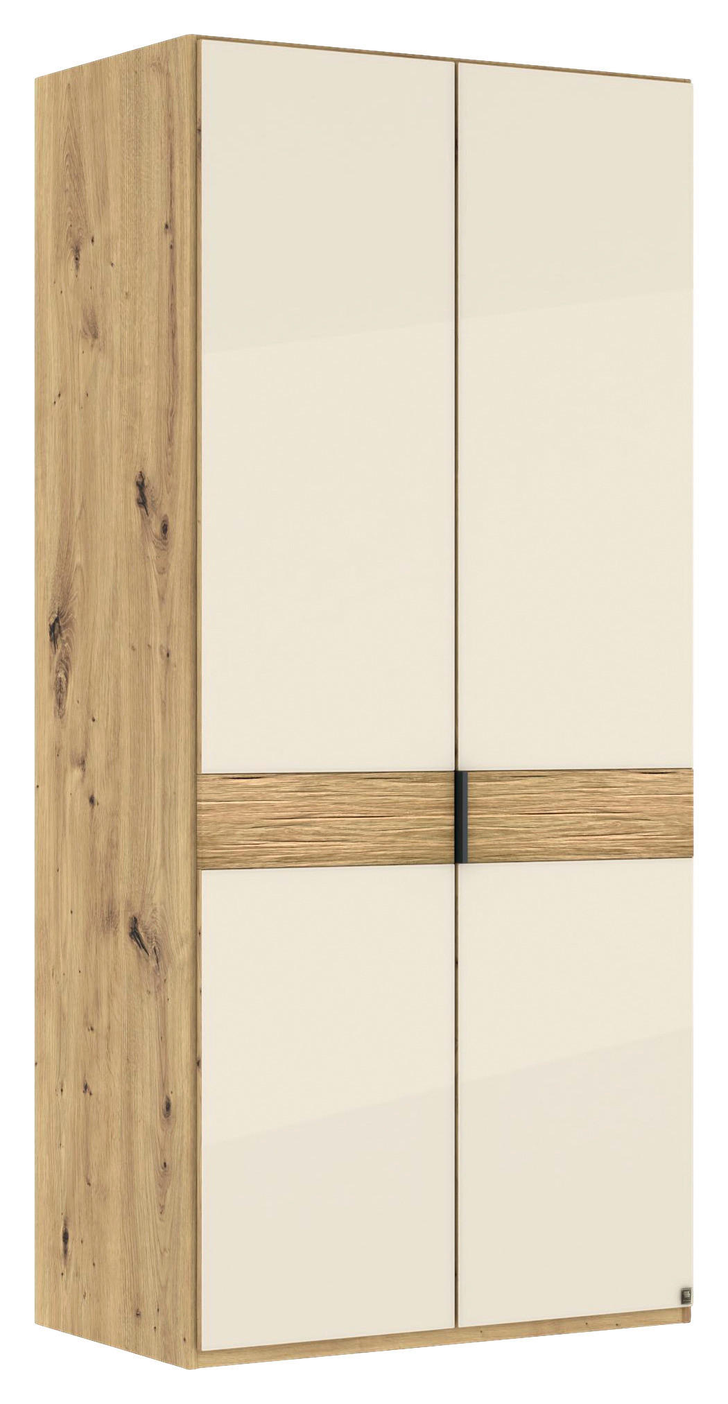 Musterring Drehtürenschrank Champagner, Eiche Bianco 100x216x58 cm
