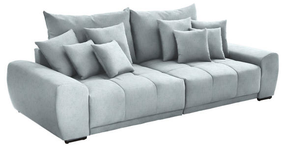 BIGSOFA in Feincord Mintgrün  - Schwarz/Mintgrün, KONVENTIONELL, Holz/Textil (280/67/120cm) - Carryhome