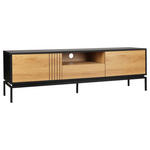 LOWBOARD  in 180/55/40 cm  - Schwarz/Naturfarben, Design, Holzwerkstoff (180/55/40cm) - Xora