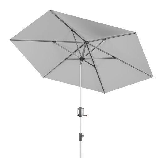 SONNENSCHIRM 290 cm Hellgrau  - Silberfarben/Hellgrau, Basics, Textil/Metall (290/223-256cm) - KNIRPS