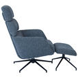 RELAXSESSELSET Webstoff Hocker, Kopfteilverstellung    - Schwarz/Grau, Design, Textil/Metall (73/110/87cm) - Dieter Knoll