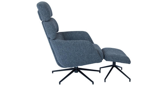 RELAXSESSELSET Webstoff Hocker, Kopfteilverstellung    - Schwarz/Grau, Design, Textil/Metall (73/110/87cm) - Dieter Knoll