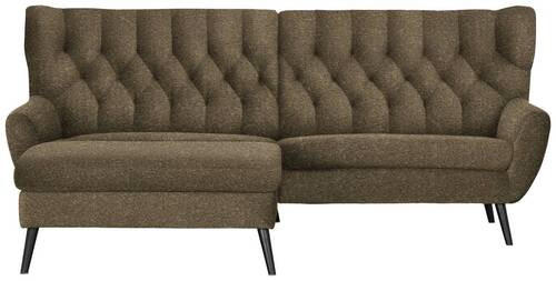 ECKSOFA  in Flachgewebe Olivgrün  165/237 cm  - Schwarz/Olivgrün, Design, Holz/Textil (165/237cm) - Stylife