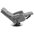 RELAXSESSEL in Leder Hellgrau  - Edelstahlfarben/Hellgrau, Design, Leder/Metall (78/112/85cm) - Cantus