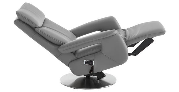 RELAXSESSEL in Leder Hellgrau - Edelstahlfarben/Hellgrau, Design, Leder/Metall (78/112/85cm) - Cantus