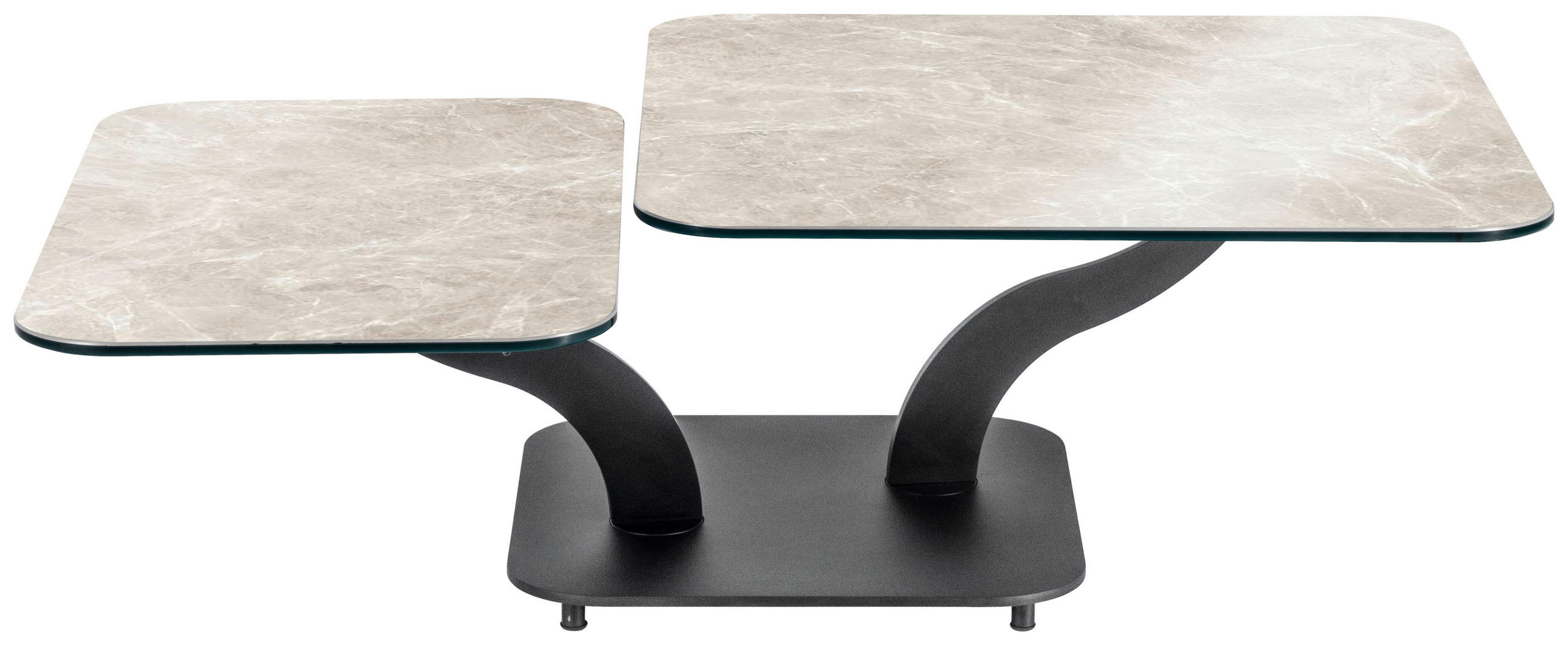 COUCHTISCH Metall, Keramik 85-140/85/40 cm  - Anthrazit, Design, Keramik/Metall (85-140/85/40cm) - Naos