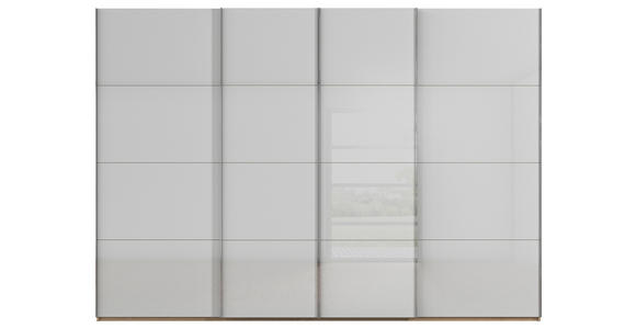SCHWEBETÜRENSCHRANK 316/223/68 cm 4-türig Hellgrau, Eiche Artisan - Chromfarben/Hellgrau, Design, Glas/Holzwerkstoff (316/223/68cm) - Novel