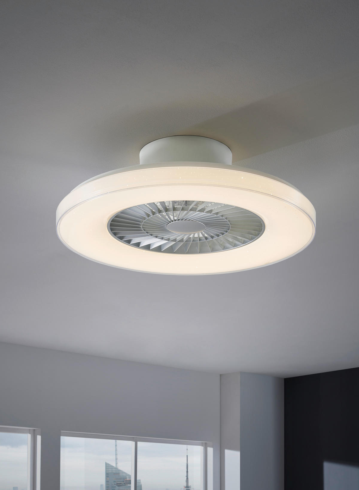 MENNYEZETI VENTILÁTOR - titánszürke/ezüstszínű, Basics, műanyag (59/15,5cm) - Mican