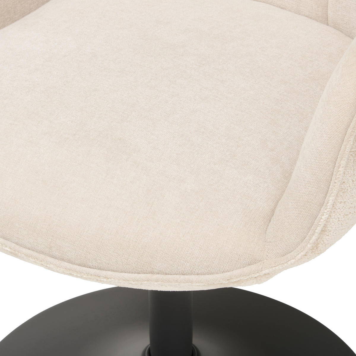 ARMLEHNSTUHL  in Eisen Chenille, Leinenoptik  - Beige/Schwarz, KONVENTIONELL, Textil/Metall (63/87/64cm) - MID.YOU