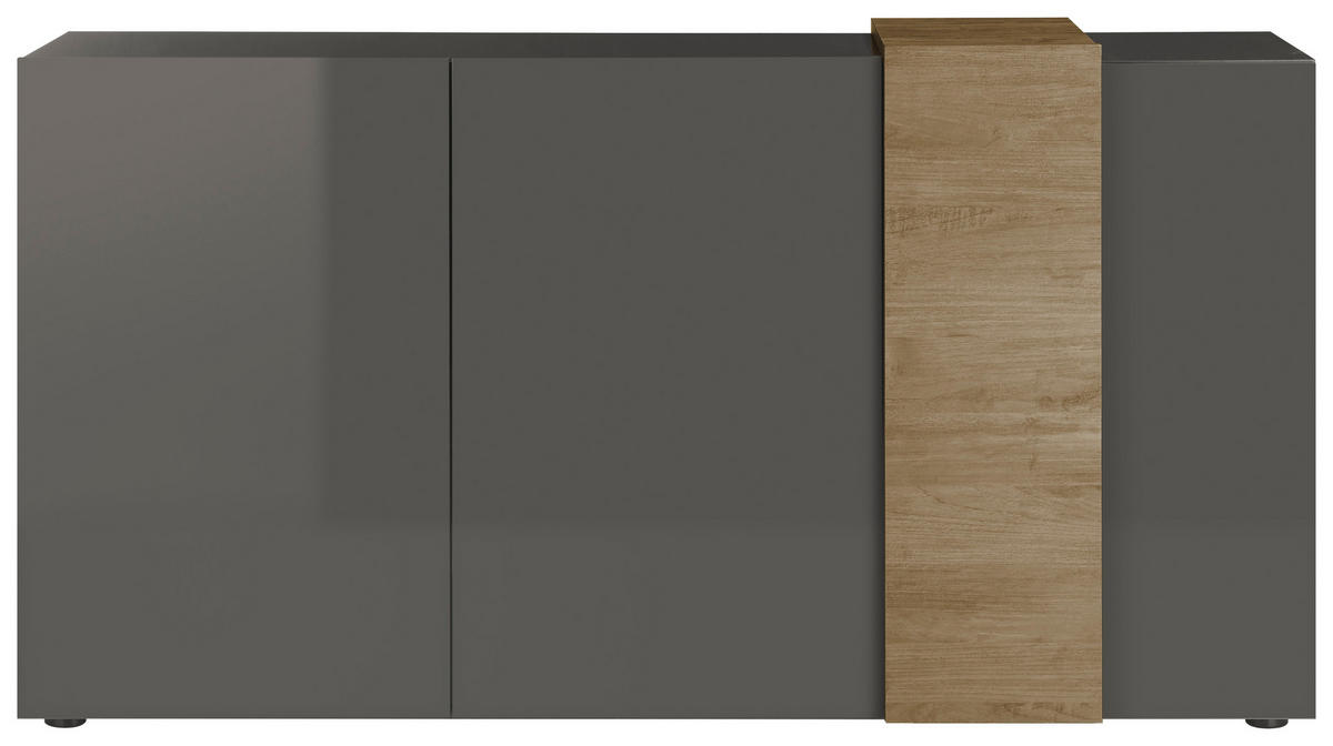 SIDEBOARD Positano  in 181/94/44 cm  - Eichefarben/Dunkelgrau, Basics, Holzwerkstoff (181/94/44cm)