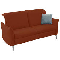 2-SITZER-SOFA in Lederlook (vegan) Cognac  - Cognac/Schwarz, MODERN, Textil/Metall (154/89/109cm) - Livetastic