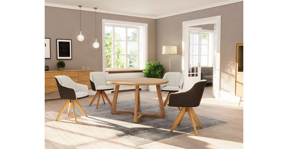 ESSTISCH in Holz 120/120/76 cm  - Wildeiche, Design, Holz (120/120/76cm) - Linea Natura