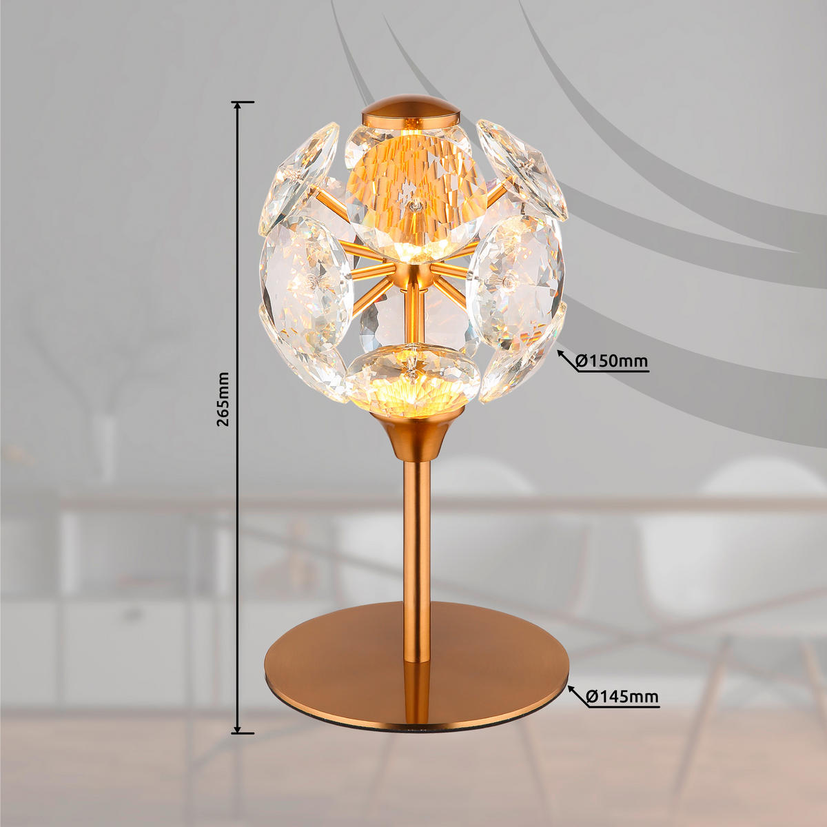 NAMIZNA LED-SVETILKA  VIRINA      15/26,5 cm       - zlate barve/črna, Konvencionalno, kovina/umetna masa (15/26,5cm) - Globo
