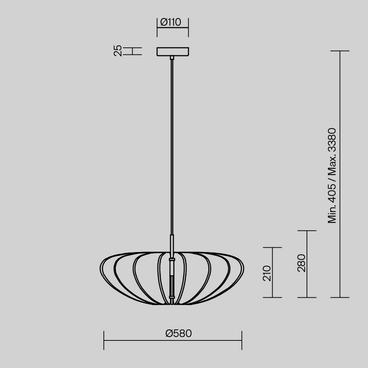 PENDELLEUCHTE 58/331.5 cm    - Schwarz, Design, Metall (58/331.5cm) - MAYTONI