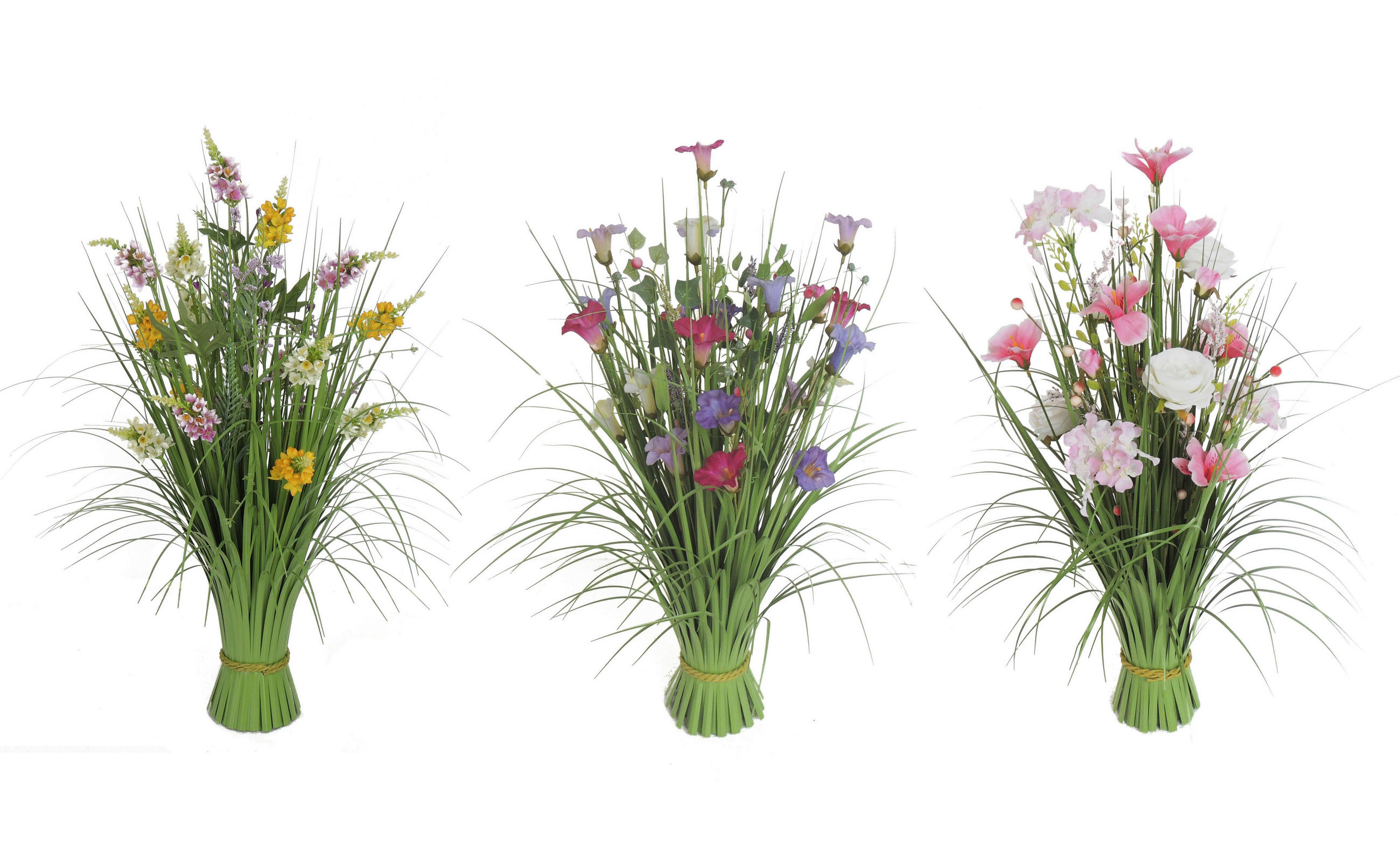 DEKORAČNÍ TRÁVA 70 cm - bílá/pink, Lifestyle, kov/plast (70cm)