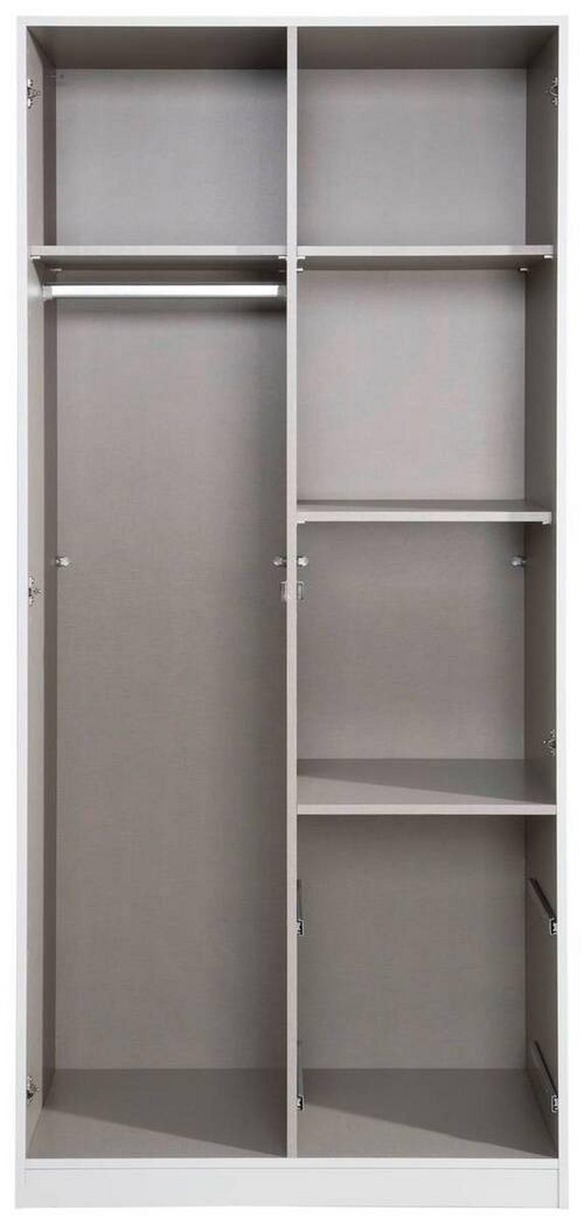 DREHTÜRENSCHRANK 2-türig Weiß  - Weiß, Basics, Glas/Holzwerkstoff (91/197/54cm) - Xora