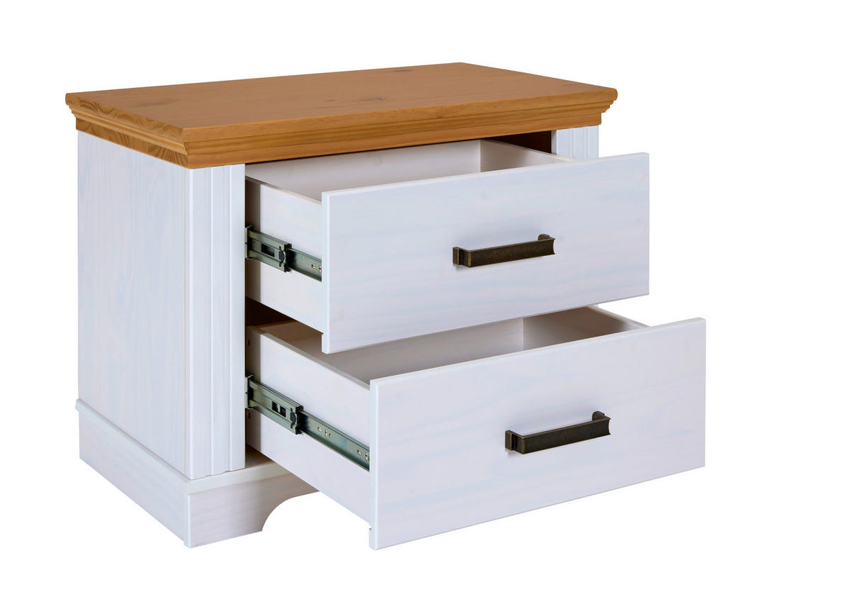 NOĆNI ORMARIĆ bijela, hrast Artisan   - bijela/hrast Artisan, Moderno, drvni materijal/metal (68/53/41cm) - Landscape