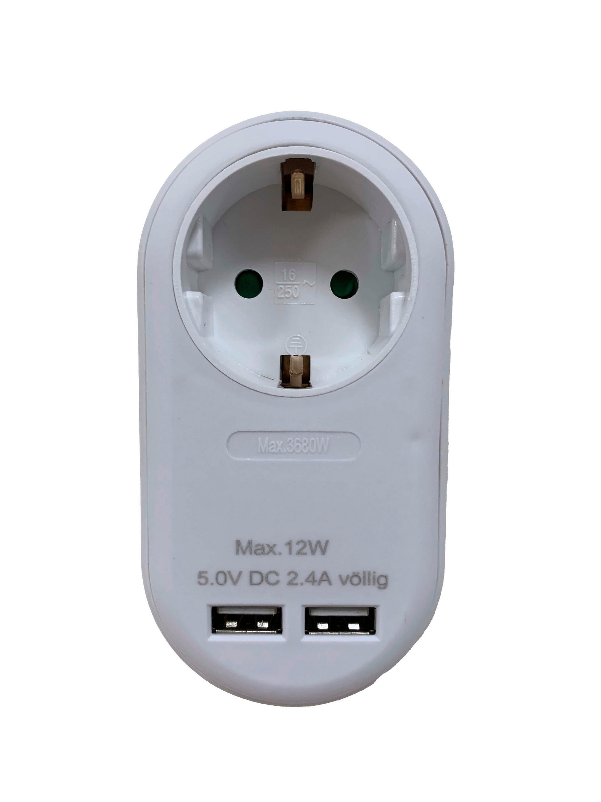 ADAPTERSTECKER - Weiß, Basics, Kunststoff (5,6/10,8/7,3cm) - Homeware