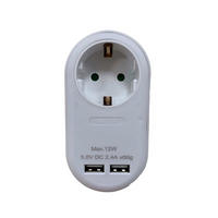 ADAPTERSTECKER - Weiß, Basics, Kunststoff (5,6/10,8/7,3cm) - Homeware