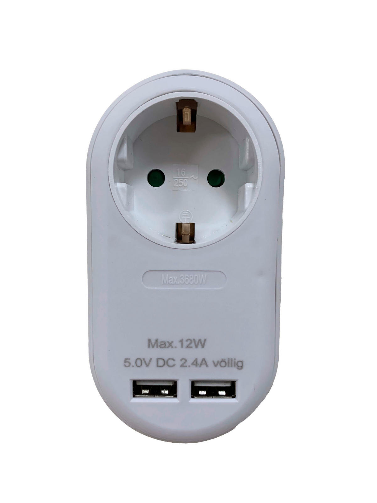 ADAPTERSTECKER - Weiß, Basics, Kunststoff (5,6/10,8/7,3cm) - Homeware