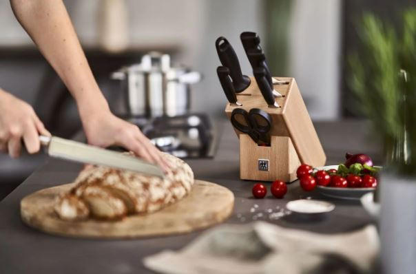 MESSERBLOCK Edelstahl 8-teilig - Silberfarben/Buchefarben, Holz/Kunststoff - Zwilling