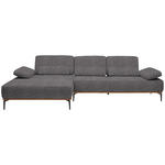 ECKSOFA in Flachgewebe Grau  - Schwarz/Grau, Natur, Holz/Textil (176/314cm) - Valnatura