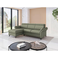 ECKSOFA  Flachgewebe Olivgrün  - Schwarz/Olivgrün, Konventionell, Textil/Metall (166/253cm) - Sit & More