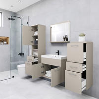 BADEZIMMER 5-teilig  in  - Kaschmir/Beige, LIFESTYLE, Keramik/Holzwerkstoff (120/132,8/30,2cm) - P & B