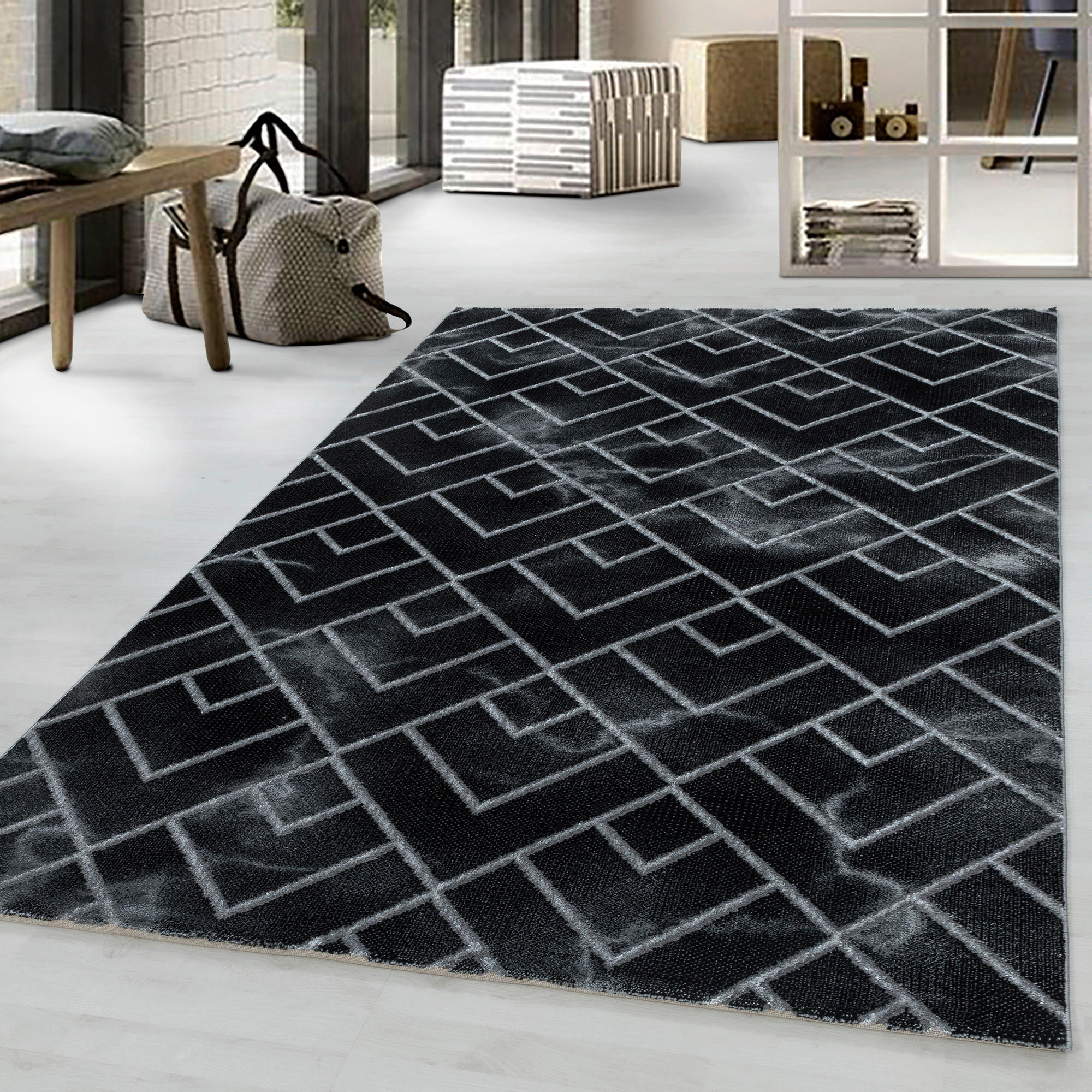 VÄVD MATTA 120/170 cm Naxos 3814 silber - silver, Design, textil (120/170cm)