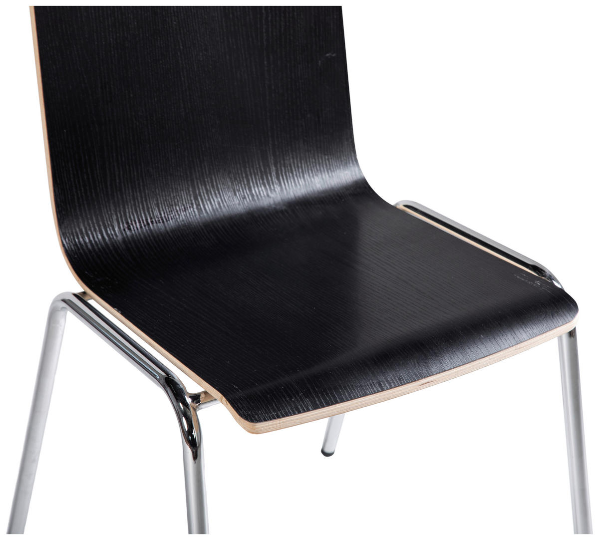 BESUCHERSTUHL Schwarz, Chromfarben  - Chromfarben/Schwarz, Basics, Holz/Metall (37/87/50cm) - Carryhome