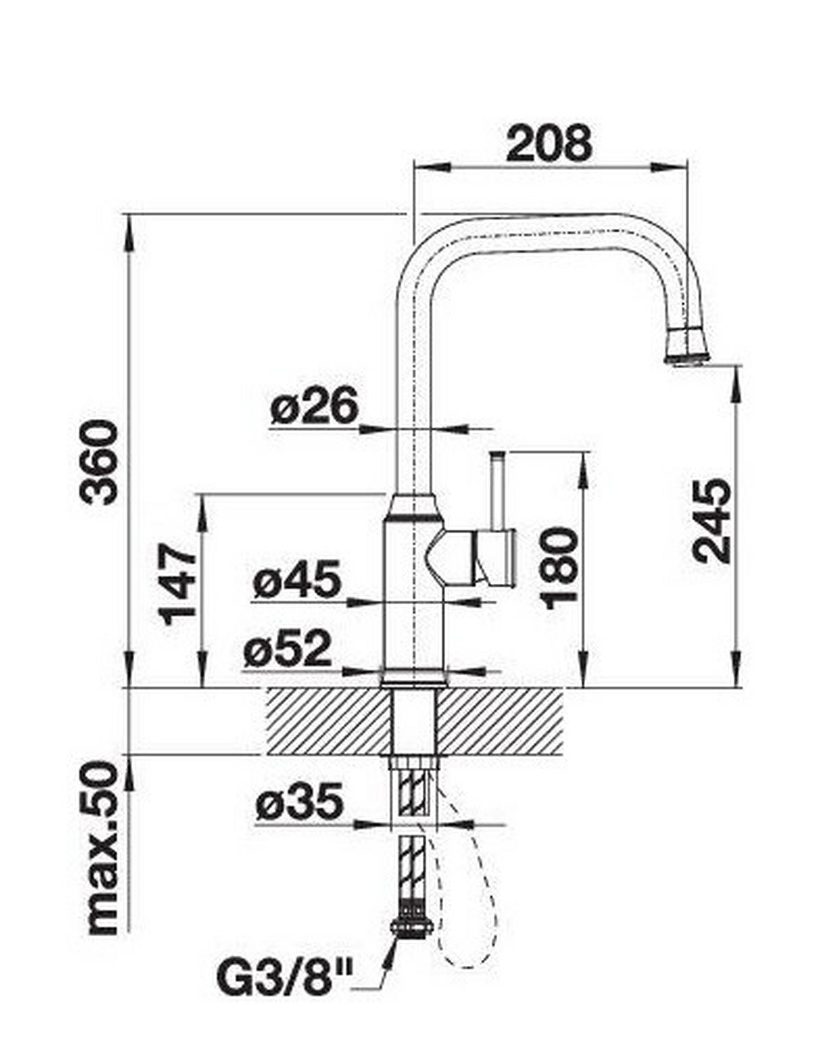 KÜCHENARMATUR 521288  - Chromfarben, Basics, Metall (10,3/36/25cm) - Blanco