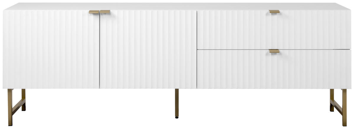 LOWBOARD Weiß  - Goldfarben/Weiß, Design, Holzwerkstoff/Kunststoff (179/61/41cm) - MID.YOU