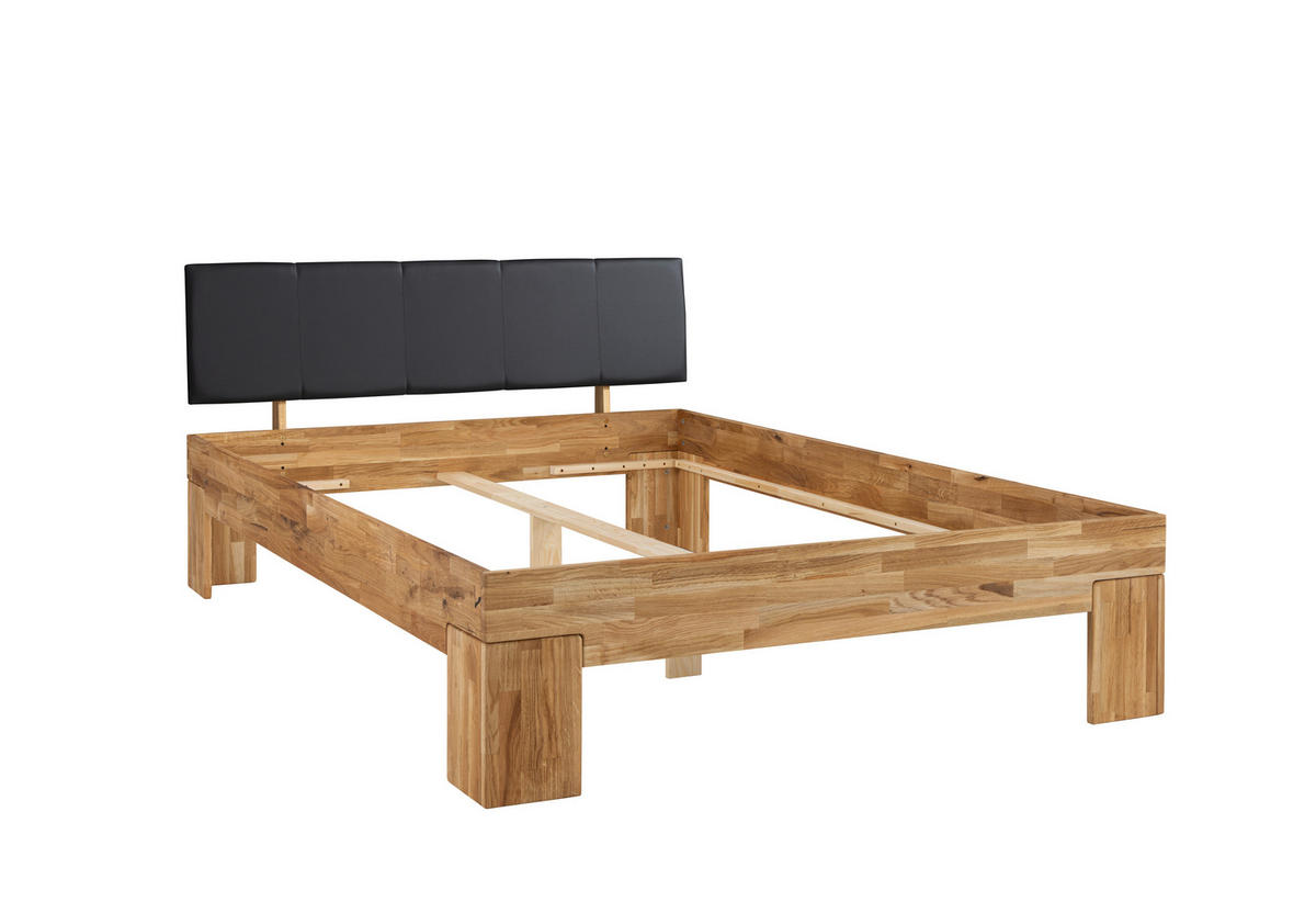 BETT 140/200 cm  in Schwarz, Eichefarben  - Eichefarben/Schwarz, MODERN, Holz/Textil (140/200cm) - MID.YOU