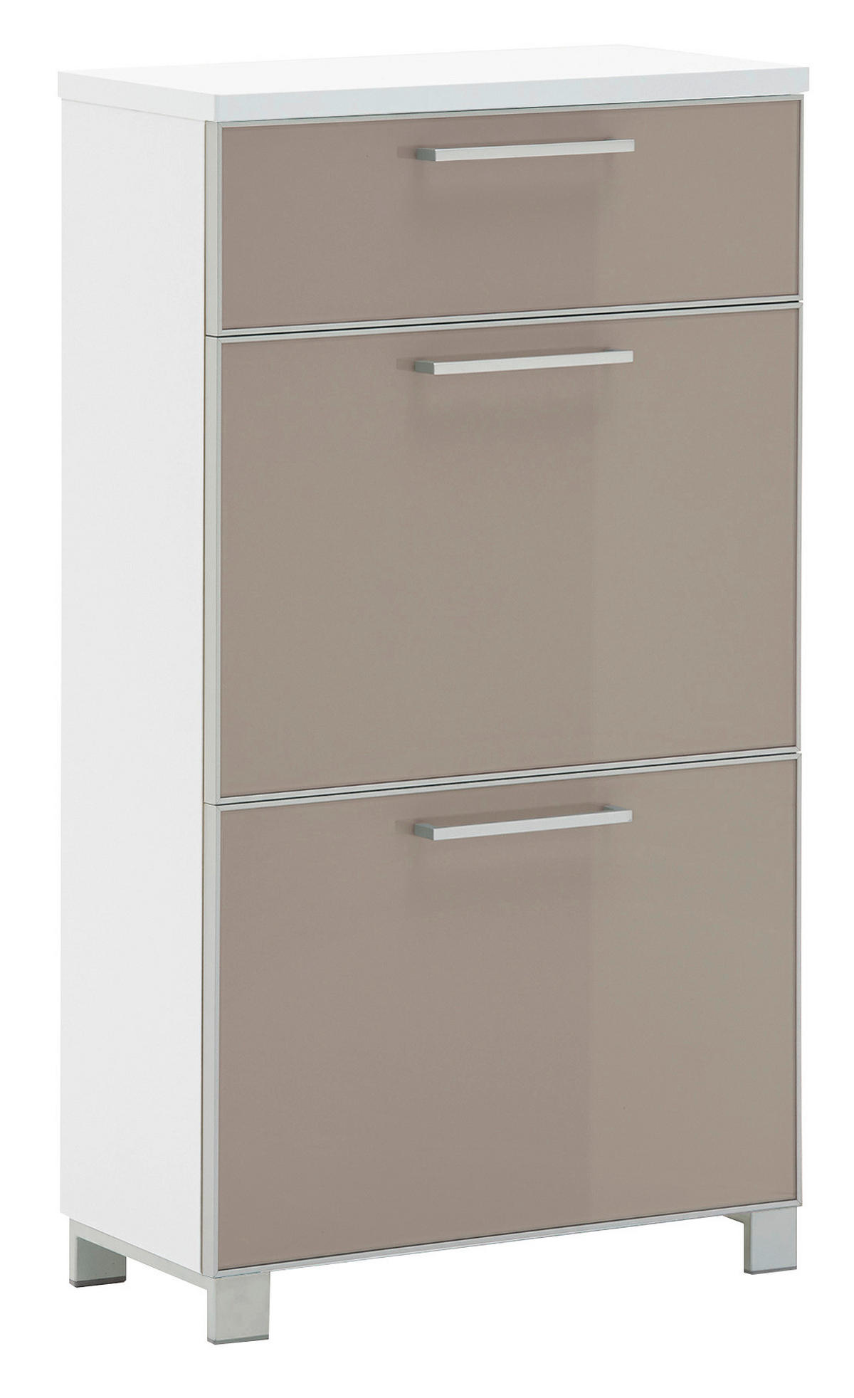 GARDEROBE 6-teilig  in 245/195/40 cm  - Taupe/Weiss, Design, Glas/Holzwerkstoff (245/195/40cm)