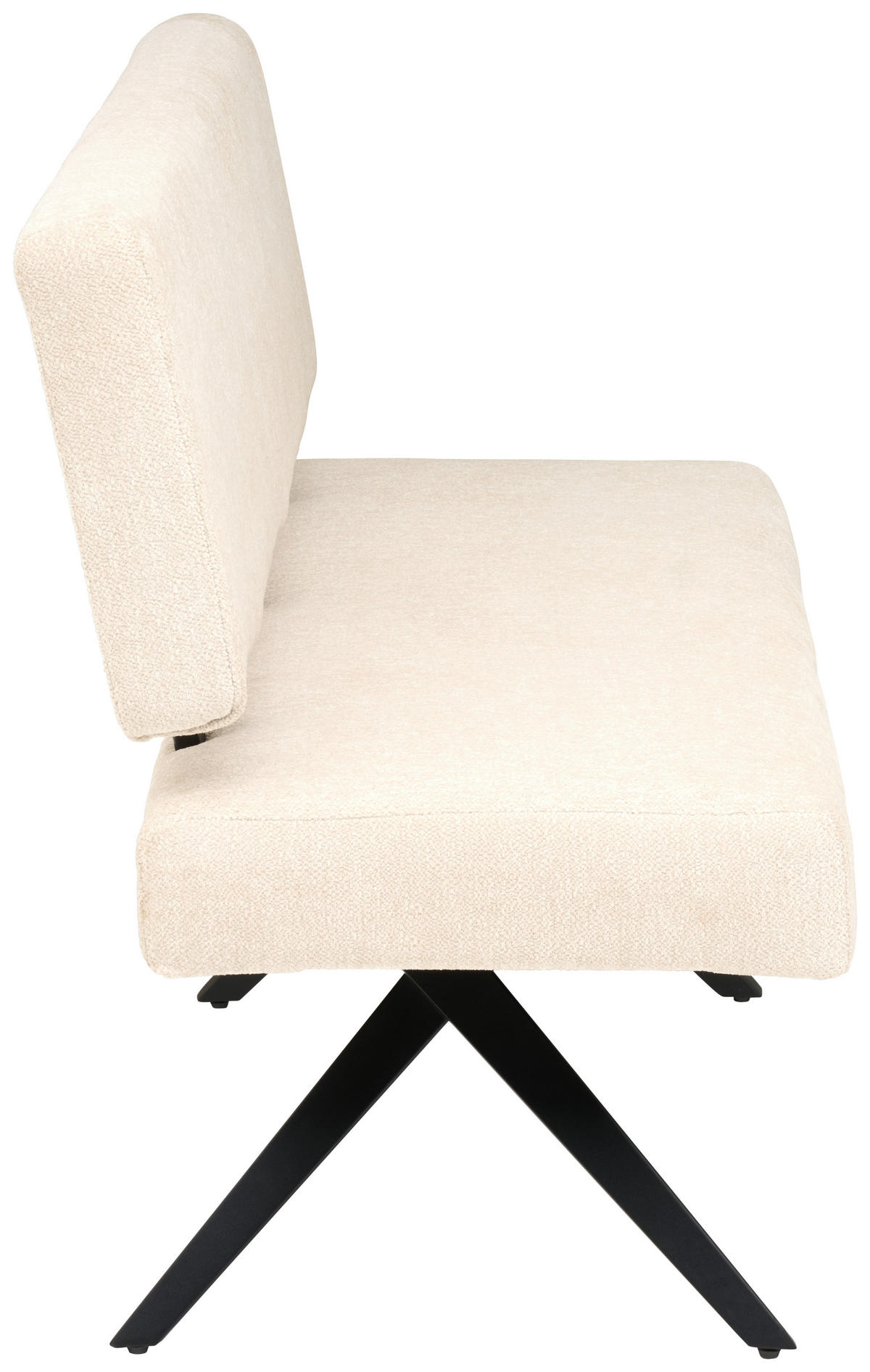 SITZBANK Metall, Textil Beige  - Beige/Schwarz, Konventionell, Textil/Metall (140/90/62cm) - MID.YOU