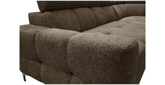 ECKSOFA in Struktur Dunkelgrün  - Dunkelgrün/Schwarz, MODERN, Textil/Metall (254/212cm) - Carryhome