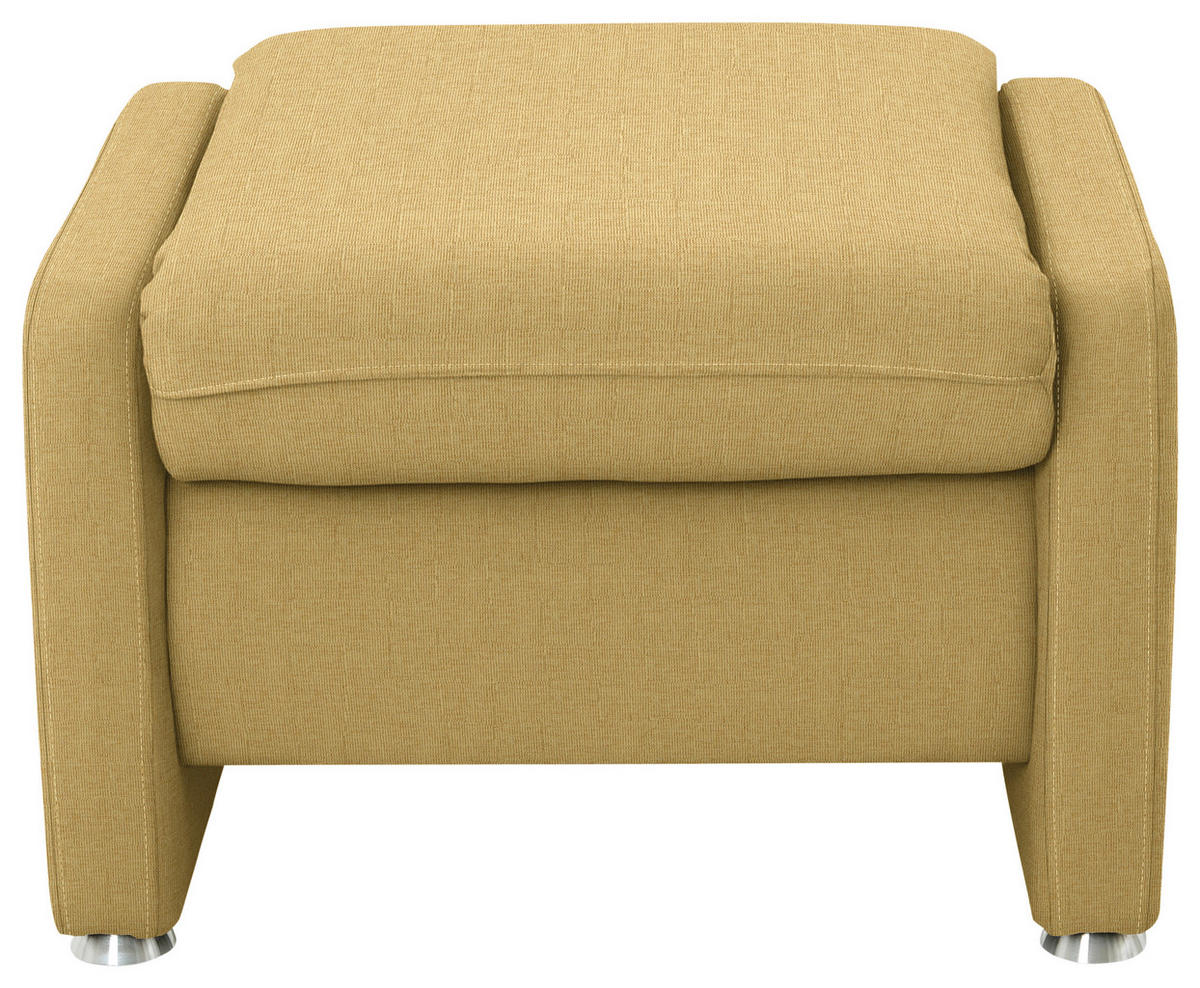 HOCKER in Textil Gelb  - Gelb/Alufarben, KONVENTIONELL, Textil/Metall (67/44/58cm) - Beldomo Comfort