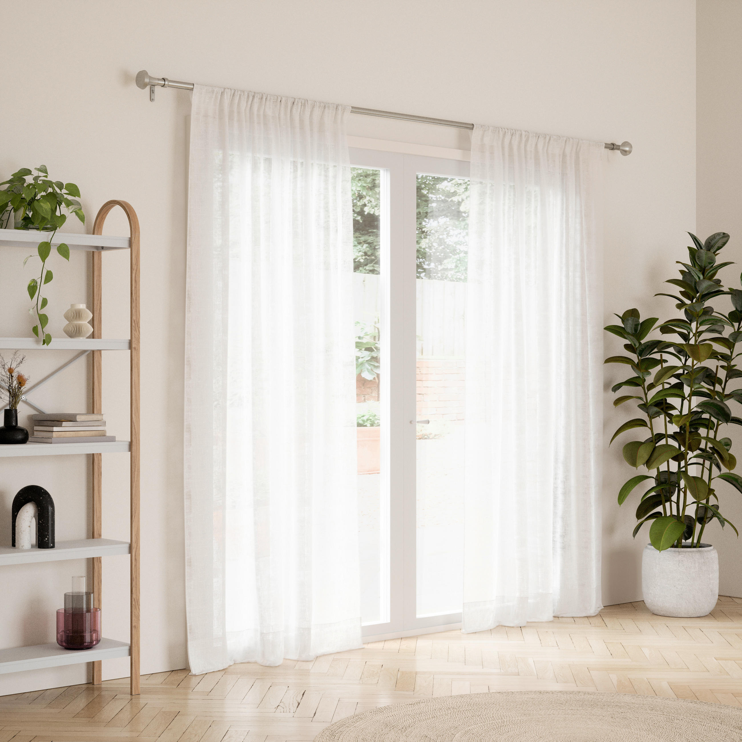 VORHANGSTANGENSET 91-183 cm  - Edelstahlfarben/Nickelfarben, KONVENTIONELL, Kunststoff/Metall (91-183cm) - Umbra