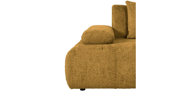 SCHLAFSOFA in Chenille Senfgelb - Senfgelb/Schwarz, KONVENTIONELL, Kunststoff/Textil (235-255/80/116-138cm) - Carryhome