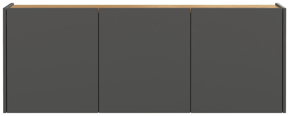 MEUBLE À CHAUSSURES SUSPENDU GW-Libbiano  in 138/52/25 cm  - couleur graphite/couleur de chêne, Design, matériau de bois (138/52/25cm)