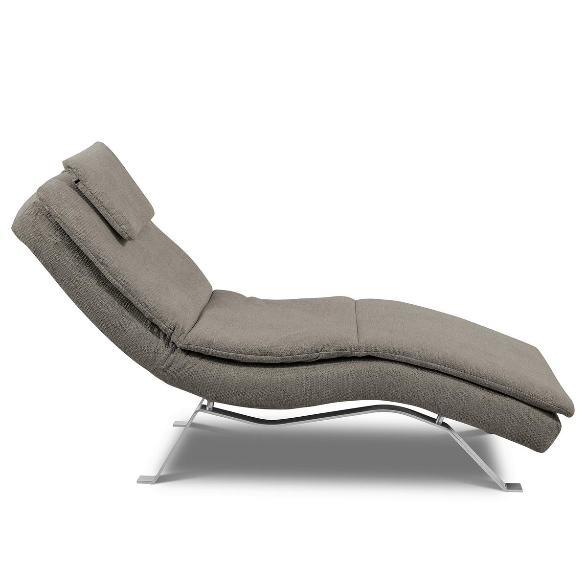 RELAXLIEGE in Chenille Creme, Dunkelgrau  - Dunkelgrau/Silberfarben, Design, Textil/Metall (65/95/171cm) - Celina Home
