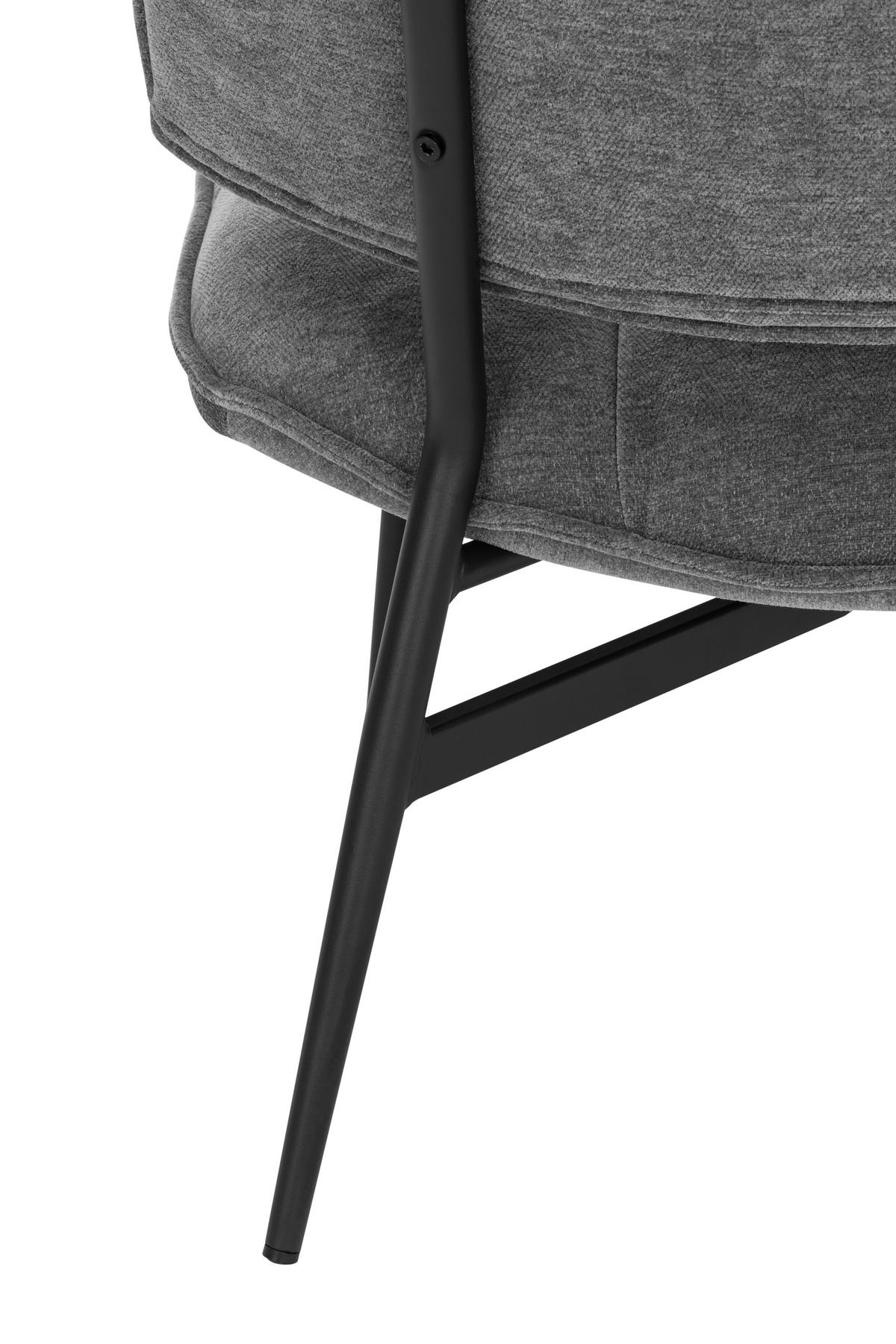 KŘESLO, textil, šedá - šedá/černá, Moderní, kov/textil (70/80/74cm) - P & B