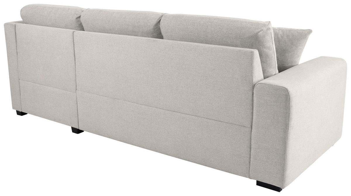 ECKSOFA LUKAS Creme Struktur Zierkissen, Bettkasten  - Creme, Trend, Textil (239/158cm) - P & B