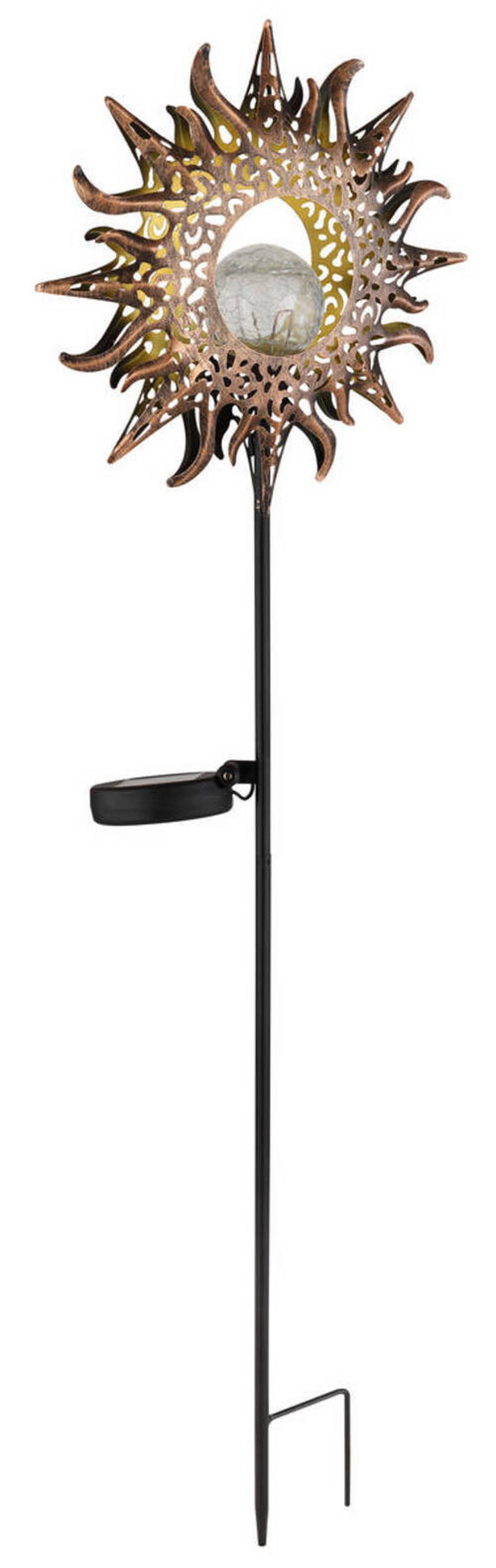 SOLARLEUCHTE - Rostfarben/Transparent, Basics, Glas/Kunststoff (24,2/81,5cm) - Globo
