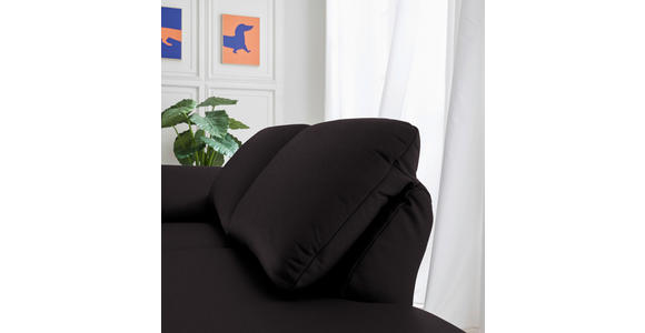 RÉCAMIERE in Echtleder Dunkelbraun  - Chromfarben/Dunkelbraun, Design, Leder/Metall (209/85-109/95-16cm) - Dieter Knoll