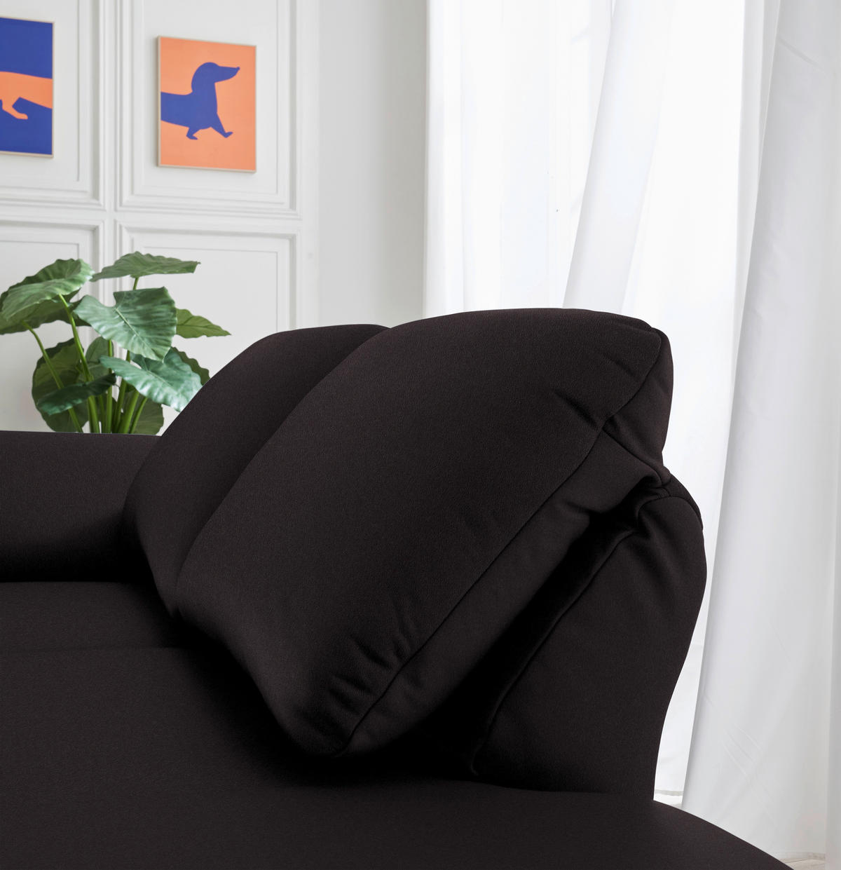 RÉCAMIERE in Echtleder Dunkelbraun  - Chromfarben/Dunkelbraun, Design, Leder/Metall (209/85-109/95-16cm) - Dieter Knoll