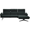 ECKSOFA in Flachgewebe Anthrazit  - Anthrazit/Schwarz, Design, Textil/Metall (259/152cm) - Dieter Knoll