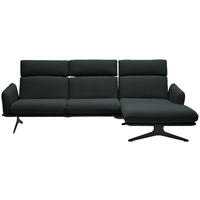 ECKSOFA in Flachgewebe Anthrazit  - Anthrazit/Schwarz, Design, Textil/Metall (259/152cm) - Dieter Knoll